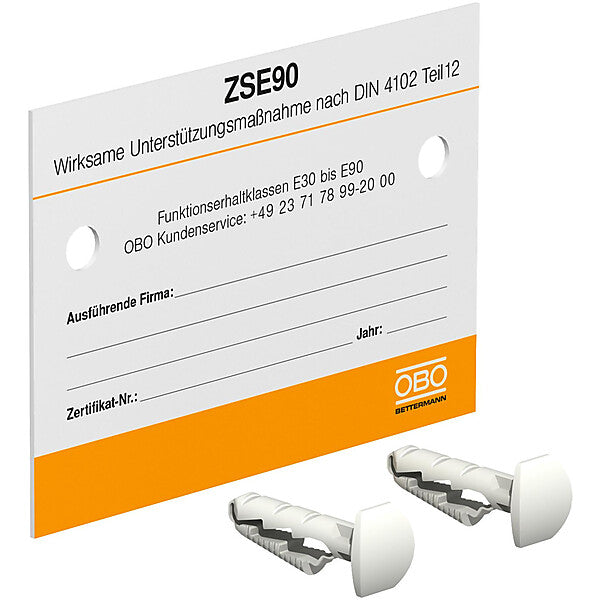 OBO Kennzeichnungsschild f.Zugentlastung KS-ZSE DE